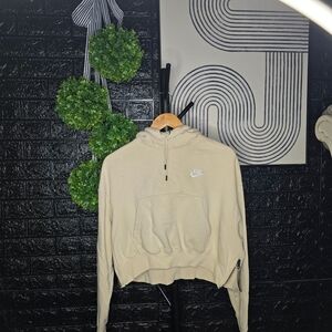 Nike Cream Cropped Relaxed Sweatshirt